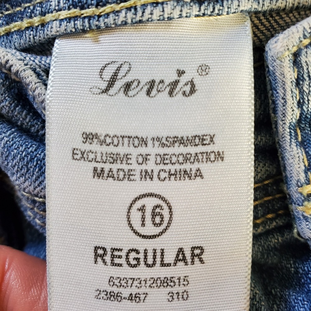 Levi Jeans Teen Girl Size 16 Regular Blue - Picture 3 of 11